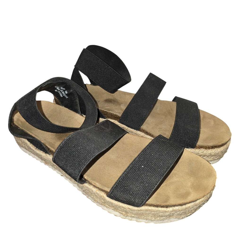 Mandy Espadrille Platform Sandals - Elastic Straps‎ - Comfort - Size 10M
